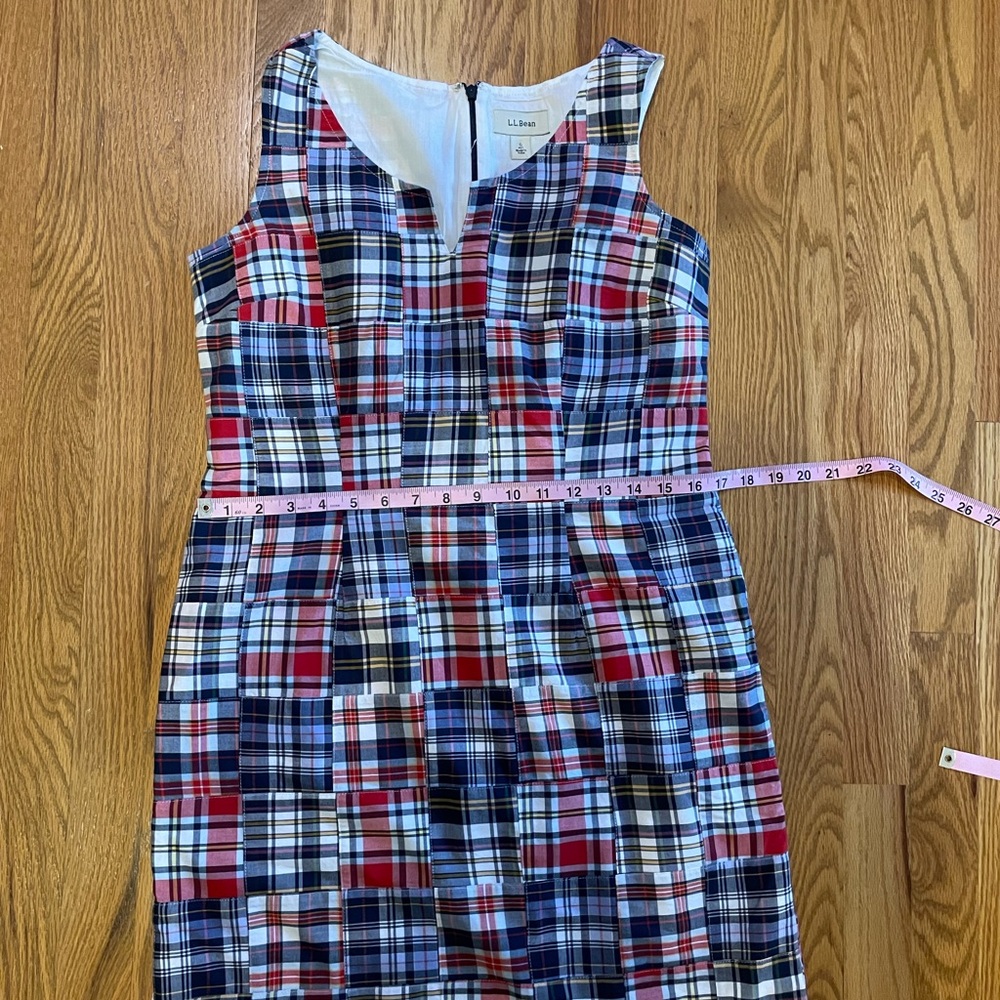 LLBean checkered patchwork sleeveless dress - Picture 10 of 16